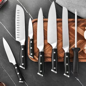 14-Mảnh Nhật Bản Phong Cách Dao Nhà Bếp Đặt 5cr15mov Thép Không Gỉ Đầu Bếp Khắc Dao 7 Inch Tre <span class=keywords><strong>ABS</strong></span> Xử Lý Món Quà Hoàn Hảo - Product Image 3