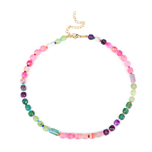 Collar de piedra natural personalizado con cuentas de semillas de piedra natural de forma <span class=keywords><strong>irregular</strong></span>, collar curativo bohemio para regalo de mujer - Product Image 5