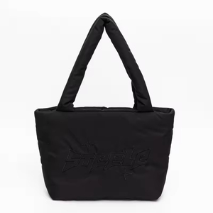 Custom logo <b>Medium</b> Padded Puffy Shoulder Bag Lightweight Padding Puffer Tote Bag - Product Image 1