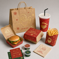 Boîte d'emballage saisonnière pour tacos, personnalisée, imprimée, pour Noël, conteneur alimentaire à emporter, fournitures pour restaurants mexicains et QSR