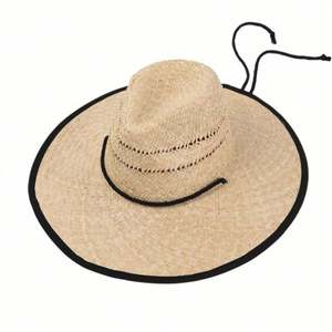Chapeau de plage safari en paille raphia ajouré à large bord avec cordon de serrage pour voyage, pêche et activités de plein air – Nouvelle collection été en gros - Product Image 2