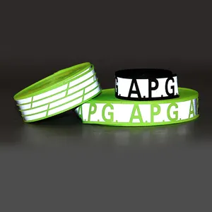 Productie Lijn Aangepaste 38Mm Reflecterende Twill Taille Gerecycled Elastische Band Warmteoverdracht Reflecterende Singels Tape