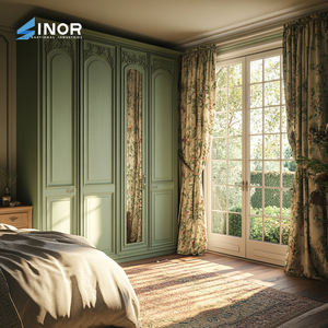 Waterproof <b>Floating</b> Wooden Wardrobe Wall Mounted Solid Wood <b>Frame</b> Space Saving Storage for Small Bedroom Space - Product Image 2