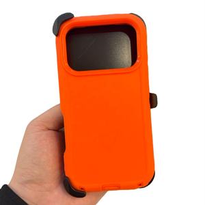 Funda Protectora 3 en 1 con Clip para Cinturón, Resistente a Golpes, Color Naranja, para iPhone 17 16 15 14 13, con Soporte Giratorio de 360 Grados - Product Image 1