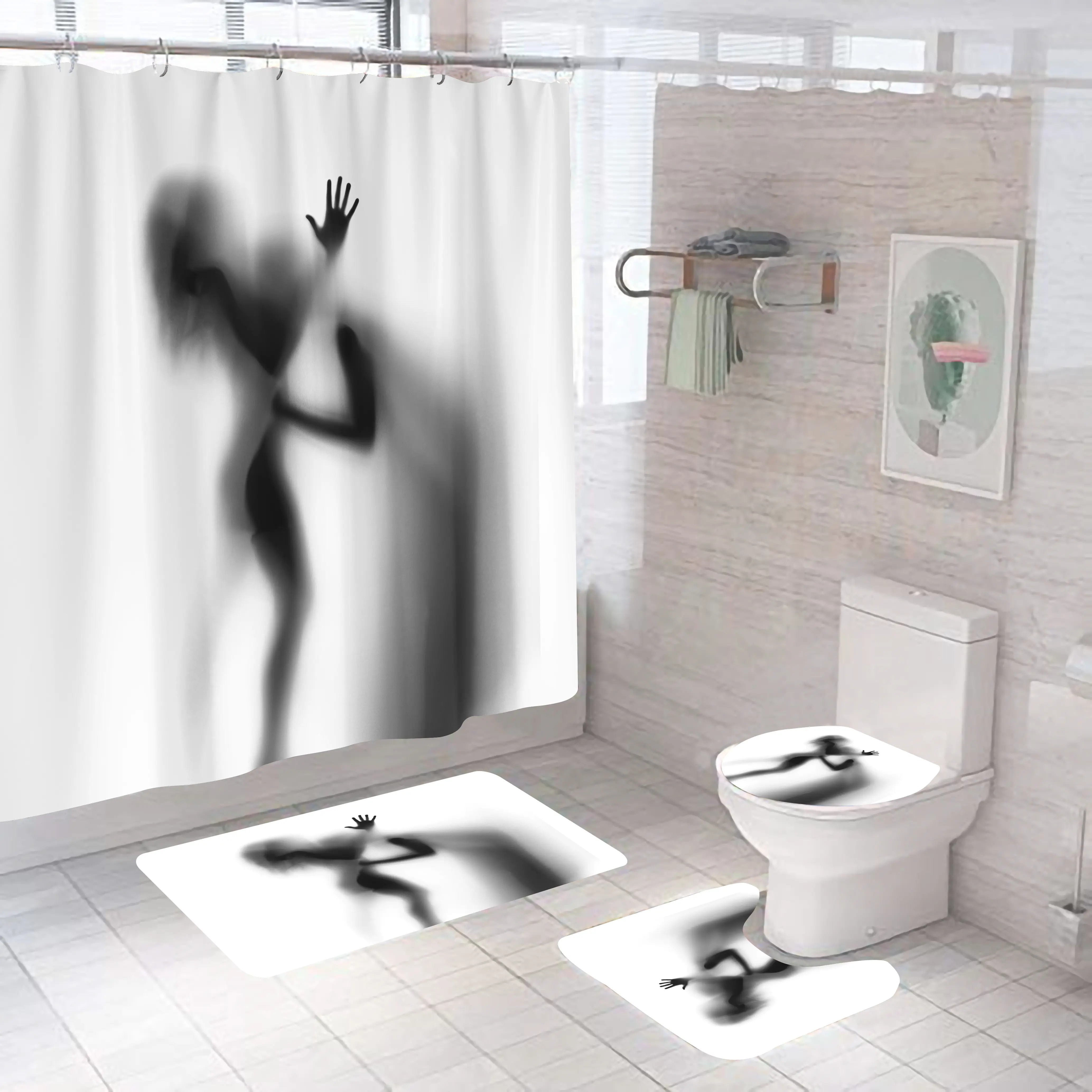 i@home 3d digital print bathroom sets african american shower curtains set 4 pcs