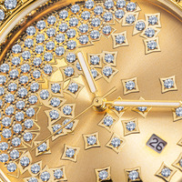 Blues Hip Hop Bling vereist pvd plattiert leuchtende Zeiger Uhr wasserdicht Datum Top-Qualität Diamant uhren für Frauen Männer Geschenk
