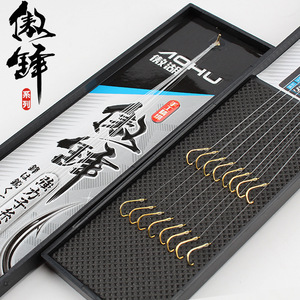 ชุดเบ็ดตกปลาโอฮูแบบสองตัวพร้อมสายลีดเดอร์สำเร็จรูป สำหรับตกปลาคาร์พในน้ำจืด ตกปลาแบบตีเหยื่อจากก้นน้ำ ผลิตจากเหล็กกล้าคาร์บอนสูง หลายขนาด - Product Image 1