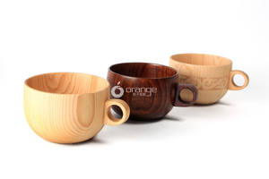 Taza de café y té de madera de vientre grande de <span class=keywords><strong>grano</strong></span> de madera Vintage con logotipo personalizado, tazas y platillos de té de estilo de diseño bonito - Product Image 6