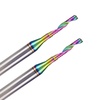 Fraise de précision CNC à une seule dent, à coupe ascendante et descendante, pour le travail du bois/ACP avec revêtement DLC Rainbow