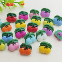 Boutons en plastique cerise multicolores de 20L avec perles, lavables, aux couleurs vives, imitation fruit, pour vêtements d'enfants et loisirs créatifs