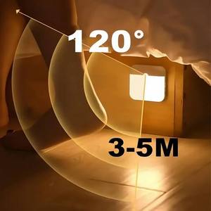 Luz nocturna LED recargable por USB con sensor de movimiento, inalámbrica y magnética, para escaleras, pasillos y otras áreas. - Product Image 2