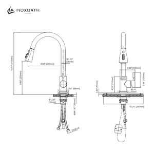Robinet de <span class=keywords><strong>cuisine</strong></span> en acier inoxydable 304, mitigeur de <span class=keywords><strong>cuisine</strong></span> moderne avec douchette extractible, robinet de <span class=keywords><strong>cuisine</strong></span> - Product Image 5