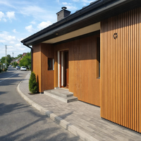 Revêtement mural extérieur co-extrudé, résistant aux intempéries, à faible entretien, panneaux composites pour façades de bâtiments modernes 219*26mm