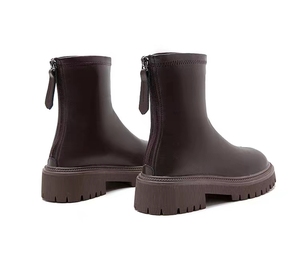 <span class=keywords><strong>Stivali</strong></span> da Donna Stile Coreano con Suola Alta, Chiusura a Zip, Comfort Elevato, Suola Spessa, Tomaia in Microfibra, Soletta in PU, Design Corto e Sottile - Product Image 2