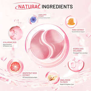 Parches de Ojos de Rosa Rosa para Aliviar la Hinchazón y las Ojeras, Parches de Hidrogel de Rosa Antiarrugas e Iluminadores - Product Image 4