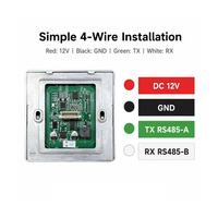 Lecteur de cartes RFID NFC intelligent à double fréquence 13,56 MHz en alliage d'aluminium OSDP RS485, étanche IP66, portée de lecture 3-5 cm, contrôle d'accès