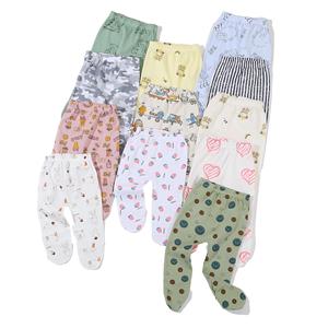 Pantalon en coton pour bébé nouveau-né, pantalon à jambes souples <span class=keywords><strong>avec</strong></span> pieds pour bébés garçons et filles de 0 à 12 mois - Product Image 5