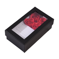 XF Wholesale - Prix fascinant - Boîte cadeau écologique avec couvercle et base, nouveau design, avec fenêtre transparente pour fleurs