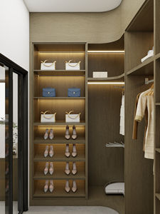 Armoires de dressing minimalistes de luxe modernes pour appartement meubles de <span class=keywords><strong>chambre</strong></span> européens éclairage intégré pour le stockage des vêtements - Product Image 3