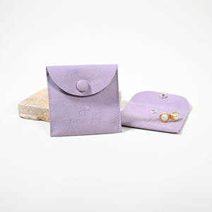 PackSecret Luxury Single <b>Button</b> Full Cover Microfiber Purple Jewelry Pouch Custom Deboss Logo Premium <b>Magnetic</b> Box for Full - Product Image 6