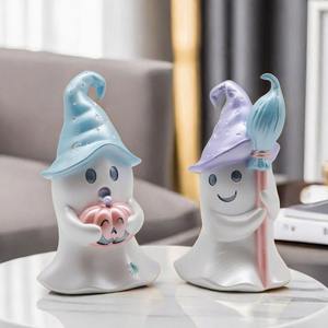 Petite figurine sculptée artistique en résine époxy, fantôme d'Halloween, ornement, artisanat pour jardin, maison, salon, Festival des Fantômes - Product Image 2