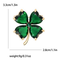 Bijoux de mode couleur personnalisée cristal trèfle à quatre feuilles broche broches pour femmes décoration de vêtement