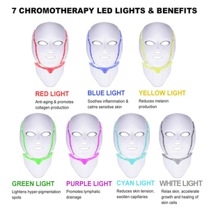 7 couleurs beauté thérapie LED <span class=keywords><strong>masque</strong></span> facial lumière soins de la peau rides élimination de l'acné visage cou LED <span class=keywords><strong>masque</strong></span> facial - Product Image 3