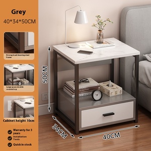 Mobilier de chambre nordique-Table de <span class=keywords><strong>chevet</strong></span> en <span class=keywords><strong>cube</strong></span> blanc en bois avec 2 tiroirs - Product Image 6