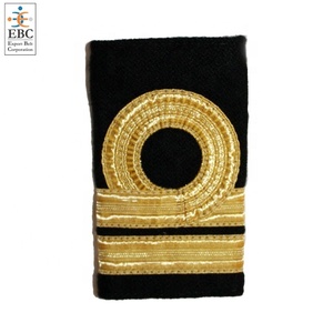 OEM Vàng Thỏi dây vai bảng epaulettes 1 Curl 3 thanh Đội Trưởng xếp hạng đánh dấu bán buôn epaulette thiết kế Curl đẹp - Product Image 3