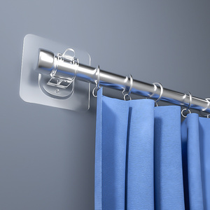 Support mural adhésif transparent personnalisé pour <span class=keywords><strong>tringle</strong></span> de <span class=keywords><strong>rideau</strong></span> de douche en plastique - Product Image 1