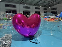 Glanzende Reus Hartvormige Spiegelbal Drijvende Valentijn Decoratie Opblaasbare Reclameballon Voor Feesten