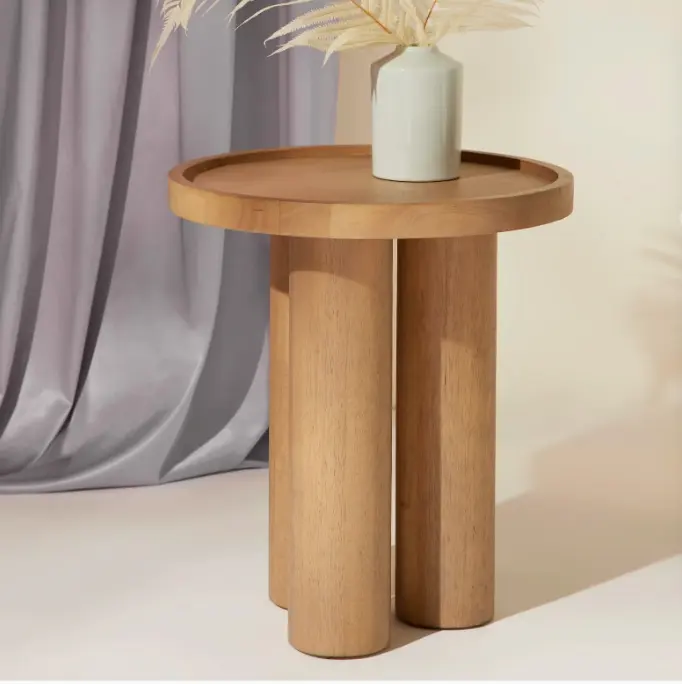 Solid wood Indoor Living room Furniture Modern Side Table tea Table sets Cutomation Round Delta Wedding Event Side Coffee table