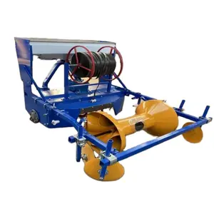 Small tractor mounted plastic mulch applicator laying ridger laminating machine