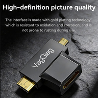 Veggieg - Adaptador Convertidor HDMI Bidireccional 2 en 1, HDMI Hembra a Macho, Conector AF a CM DM para Monitor y Proyector