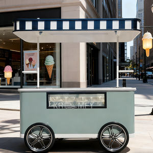 Carritos de Venta Ambulantes para Helados, Carrito de Comida Móvil para Exteriores, Kiosco de Comida Callejera, Carrito Comercial Móvil para Venta de Comida en la Calle - Product Image 5