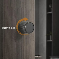 Serrure magnétique ronde minimaliste, serrure sphérique pour chambre à coucher, poignée de porte universelle silencieuse de luxe légère pour intérieur, noir