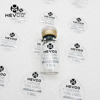 Étiquettes pour flacons de recherche 7 ml, personnalisées en feuille d'argent avec adhésif durable pour l'image de marque des petits flacons et les commandes d'exportation
