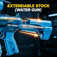 Pistolet à eau électrique MK9 à tir continu pour l'extérieur, avec lumières clignotantes et double chargeur, pour enfants - Vente chaude