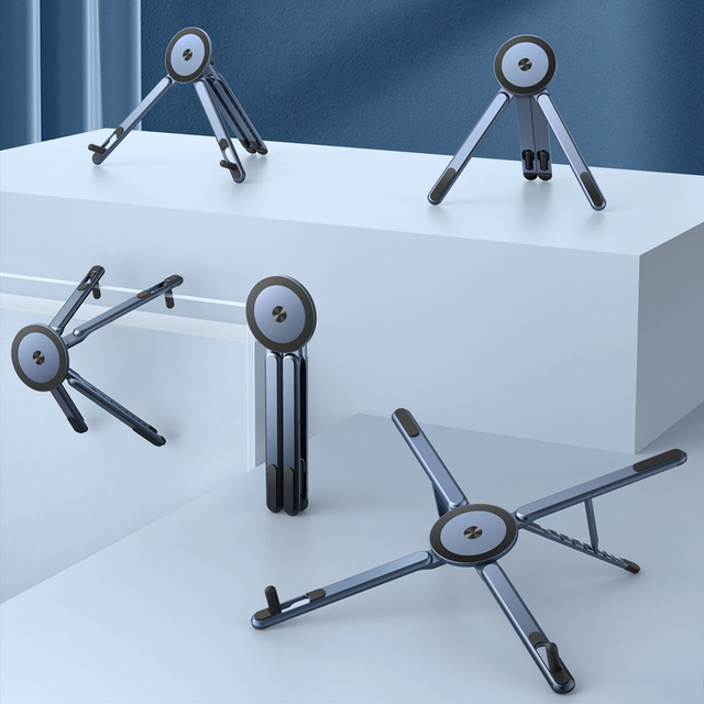New Magnetic Tripod Aluminum Alloy Folding 8-Level Cellphone Holder Handheld Portable Travel Mobile Phone Tablet Laptop Stand