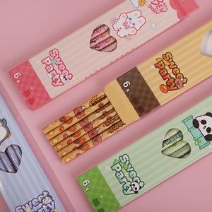 Lot de 6 crayons HB standard mignons à motifs <span class=keywords><strong>animaux</strong></span> créatifs pour enfants, crayons d'écriture pour étudiants avec gomme - Product Image 4
