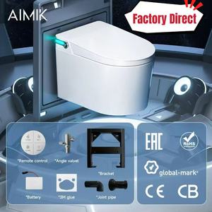<span class=keywords><strong>WC</strong></span> intelligent mural moderne et abordable avec capteur de pied et couvercle automatique, bidet intelligent allongé – Vente directe usine - Product Image 1