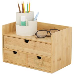 High Quality Bamboo <b>Desk</b> Organizer,Mini Bamboo <b>Desk</b> <b>Drawer</b> Tabletop Storage Organization Box - Product Image 4