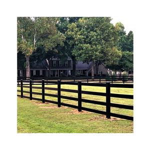 Enclos <span class=keywords><strong>pour</strong></span> <span class=keywords><strong>chevaux</strong></span> en PVC de 6 pieds avec 4 rails, revêtement en poudre, poteau en vinyle noir, clôture facile à installer <span class=keywords><strong>pour</strong></span> la ferme, utilisation domestique, renouvelable - Product Image 2