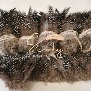 Venta al por mayor 3-5 "Natural Strung <span class=keywords><strong>Guinea</strong></span> Fowl plumas manchadas para atado de moscas pesca DIY manualidades decoraciones para el hogar - Product Image 2