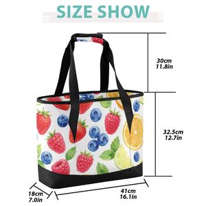 Sac isotherme personnalisé à imprimé fruits, grande capacité, pour femmes et filles, vente en gros - Product Image 2