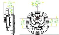 Serrure à compression centrale pliable à poignée en T 12V 24V, en alliage de zinc, avec noyau de serrure de style européen et système de verrouillage queue de baleine