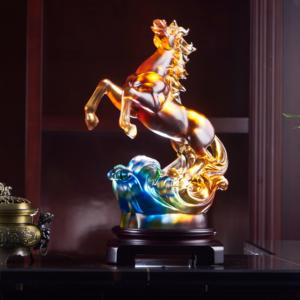 Fatto a mano Liuli scultura cavallo a cera persa di lusso statua equestre ufficio simbolo di successo ordini personalizzati all'ingrosso - Product Image 2