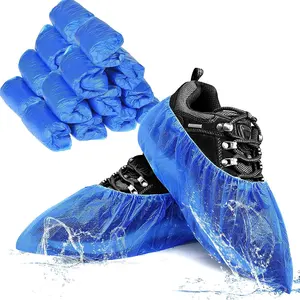 Disposable Shoe Covers for Indoors, 4.2g Blue Shoes Protectors Boot Covers, CPE Plastic Shoe Booties for Shoes Covers