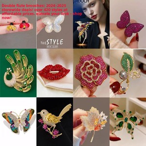 Broche de Casamento Elegante em Liga Banhada com Pérolas e Design de Dupla Flauta, Alfinete que Realça Seu Estilo, Corsage Luxuoso, Acessório Moderno - Product Image 2