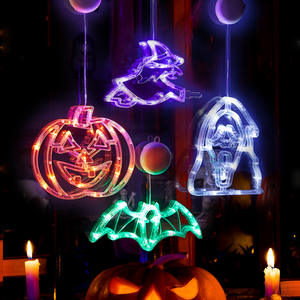 Venta al por mayor decoración <span class=keywords><strong>de</strong></span> Halloween luz miedo calabaza murciélago bruja LED ventosa lámpara decoración <span class=keywords><strong>de</strong></span> Halloween - Product Image 2